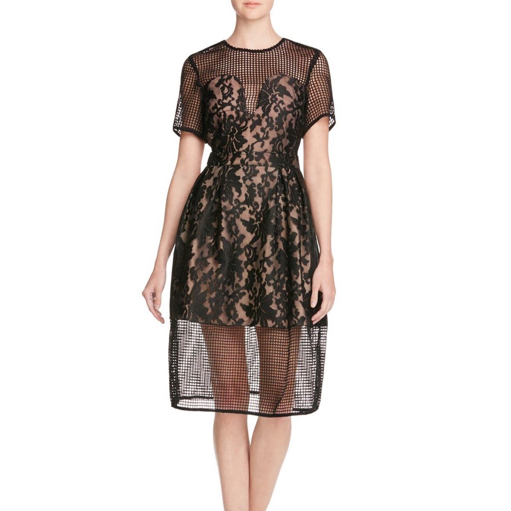 Elliatt Black Lace Open Back Dress